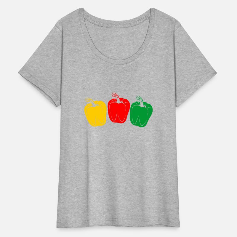 Three colors of peppers