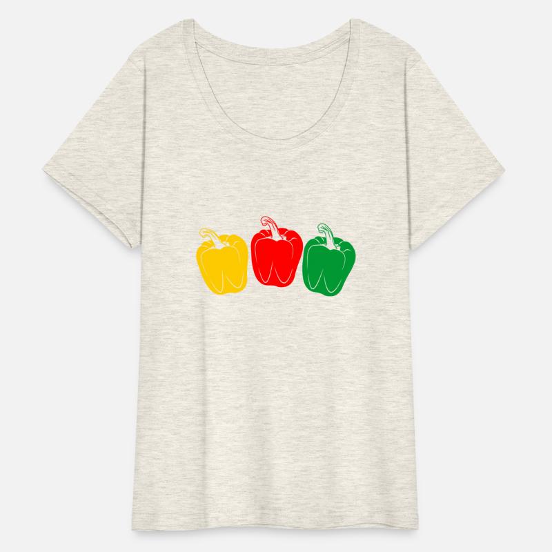 Three colors of peppers