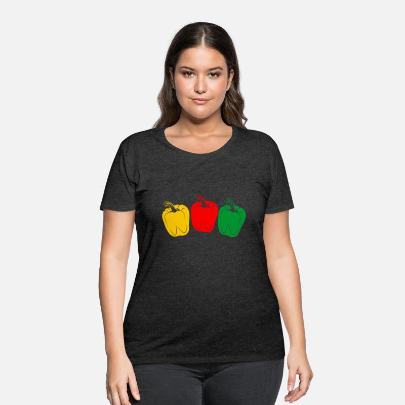 Three colors of peppers