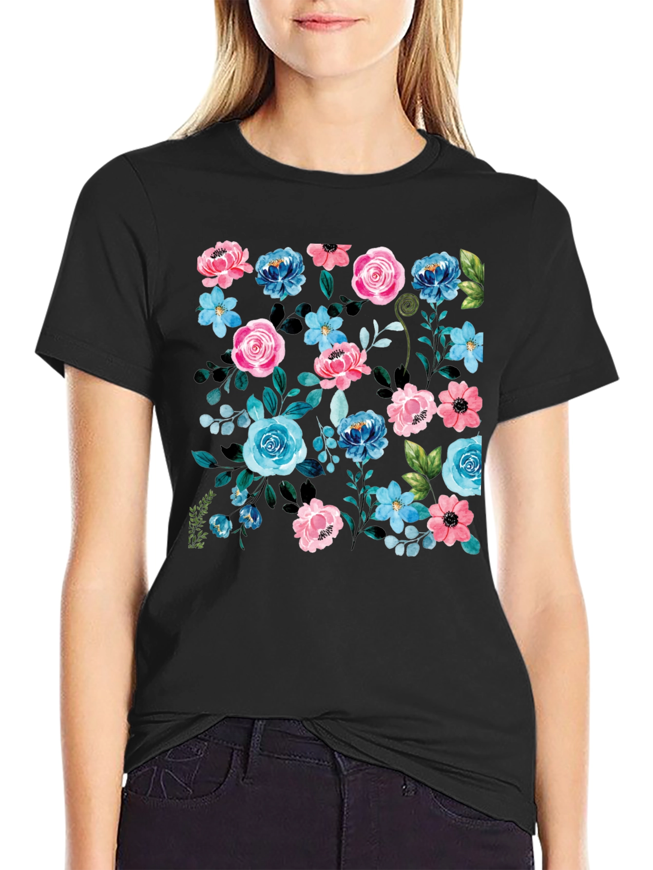 Floral Print T-Shirt - Stylish and Comfortable