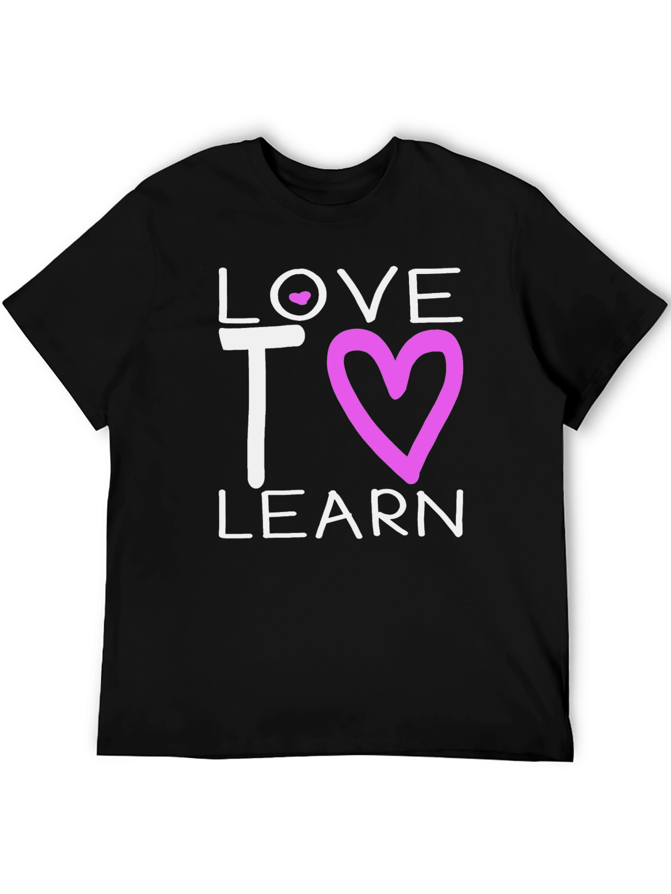 Love to Learn T-Shirt - Black with Heart Design