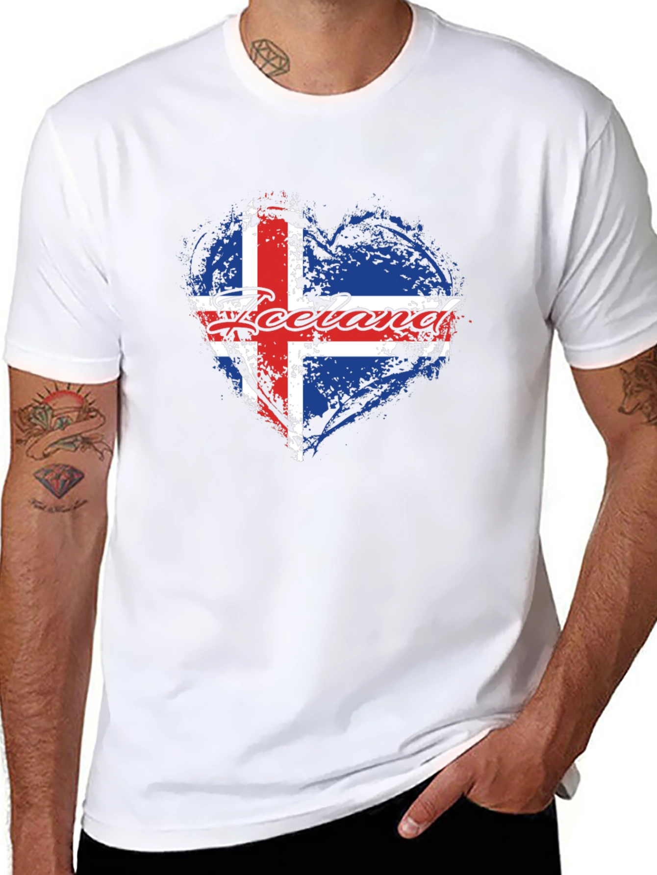 Iceland Flag Heart Graphic T-Shirt