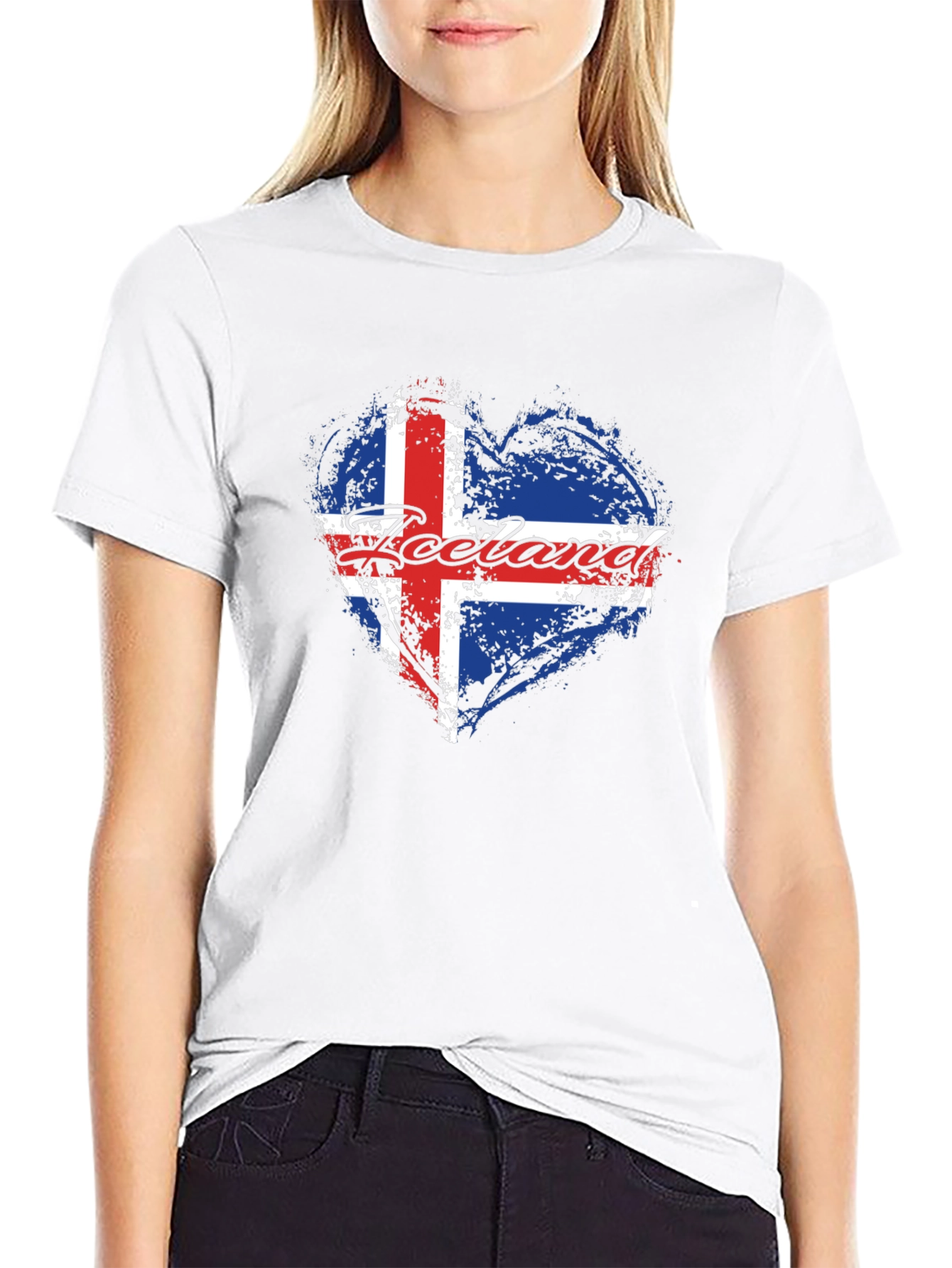 Iceland Flag Heart Graphic T-Shirt