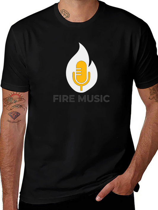 Fire Music T-Shirt - Black Graphic Tee
