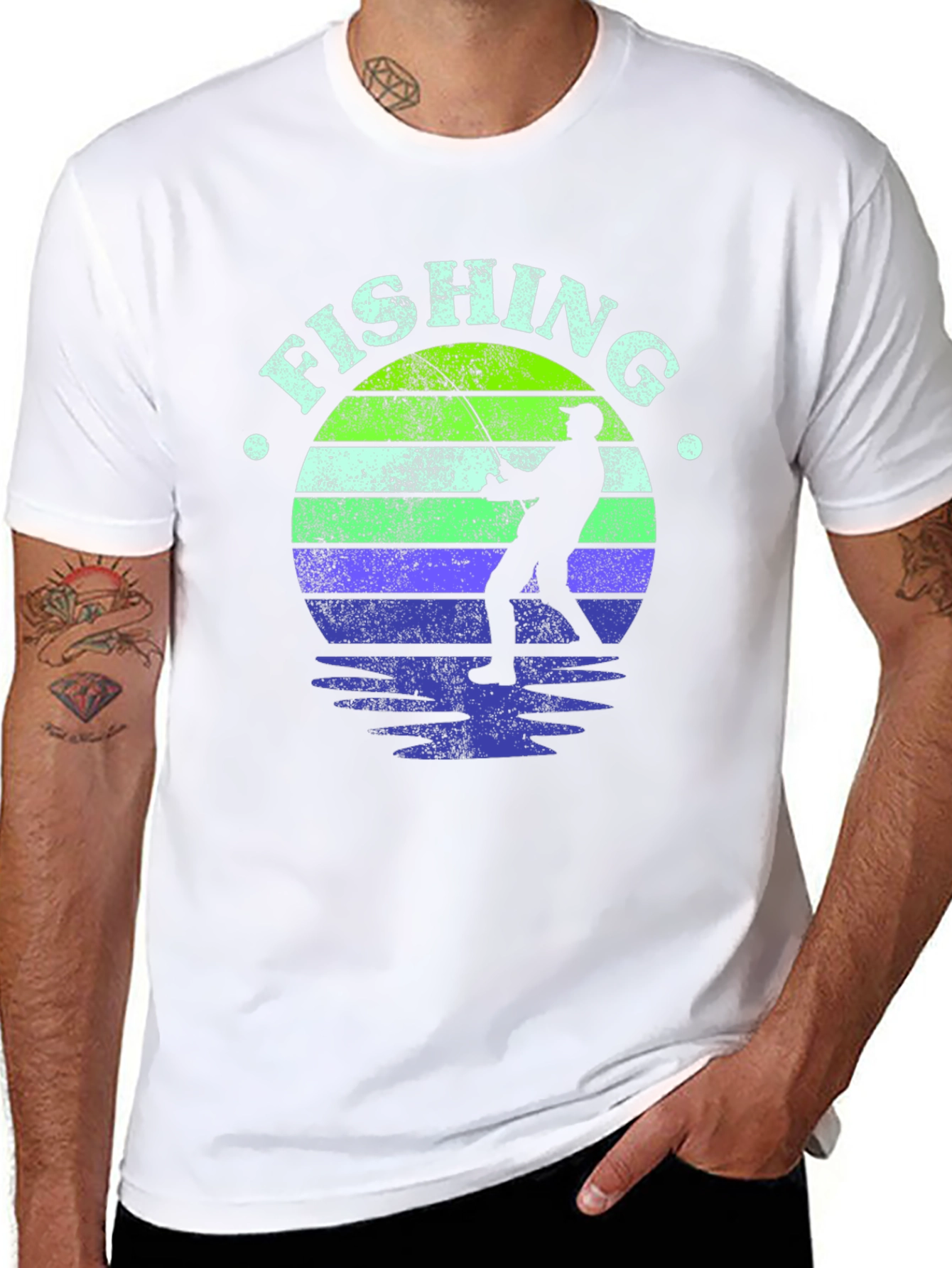 Fishing Graphic Tee - Black