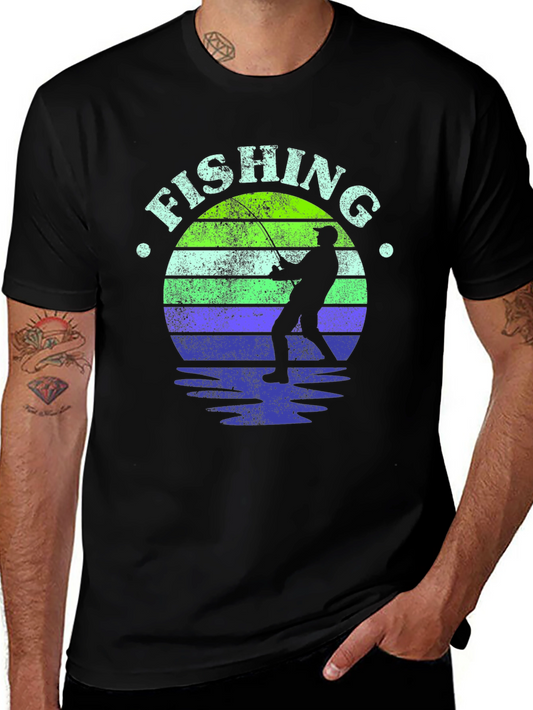 Fishing Graphic Tee - Black