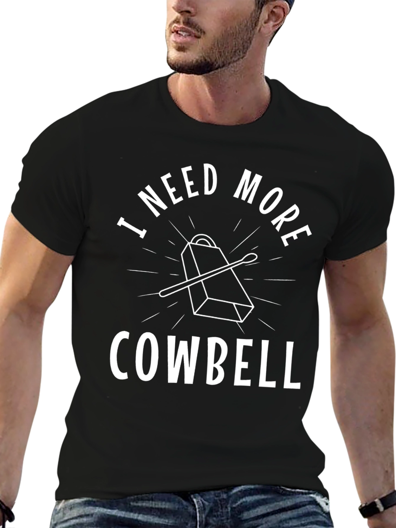 I Need More Cowbell Black T-Shirt