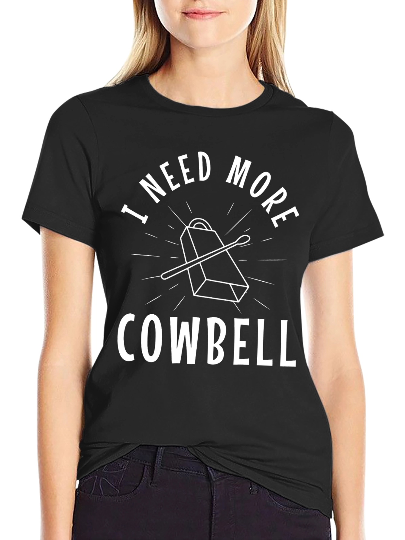 I Need More Cowbell Black T-Shirt