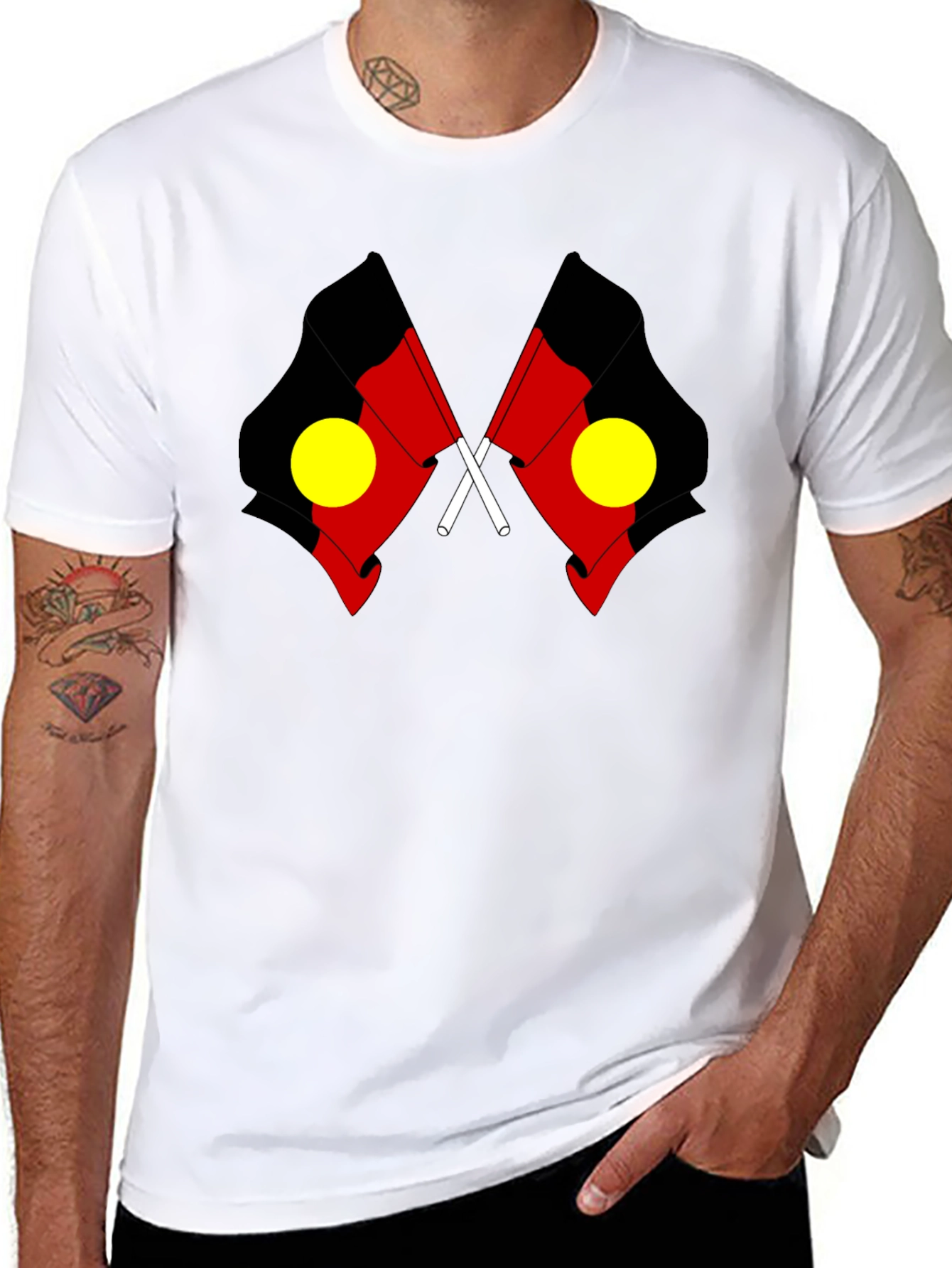 Aboriginal Flag Black T-Shirt
