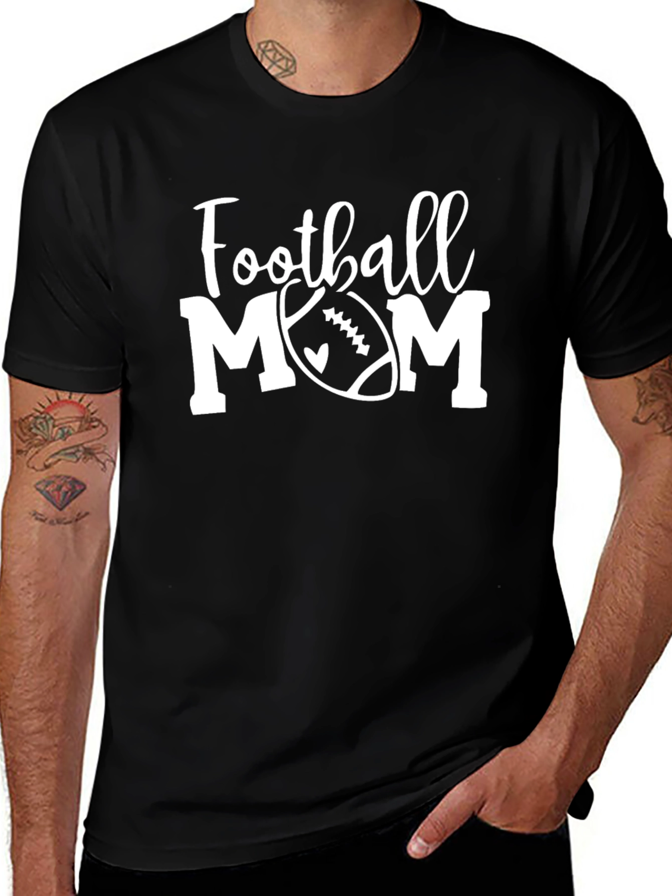 Football Mom Graphic Tee - Black Unisex T-Shirt