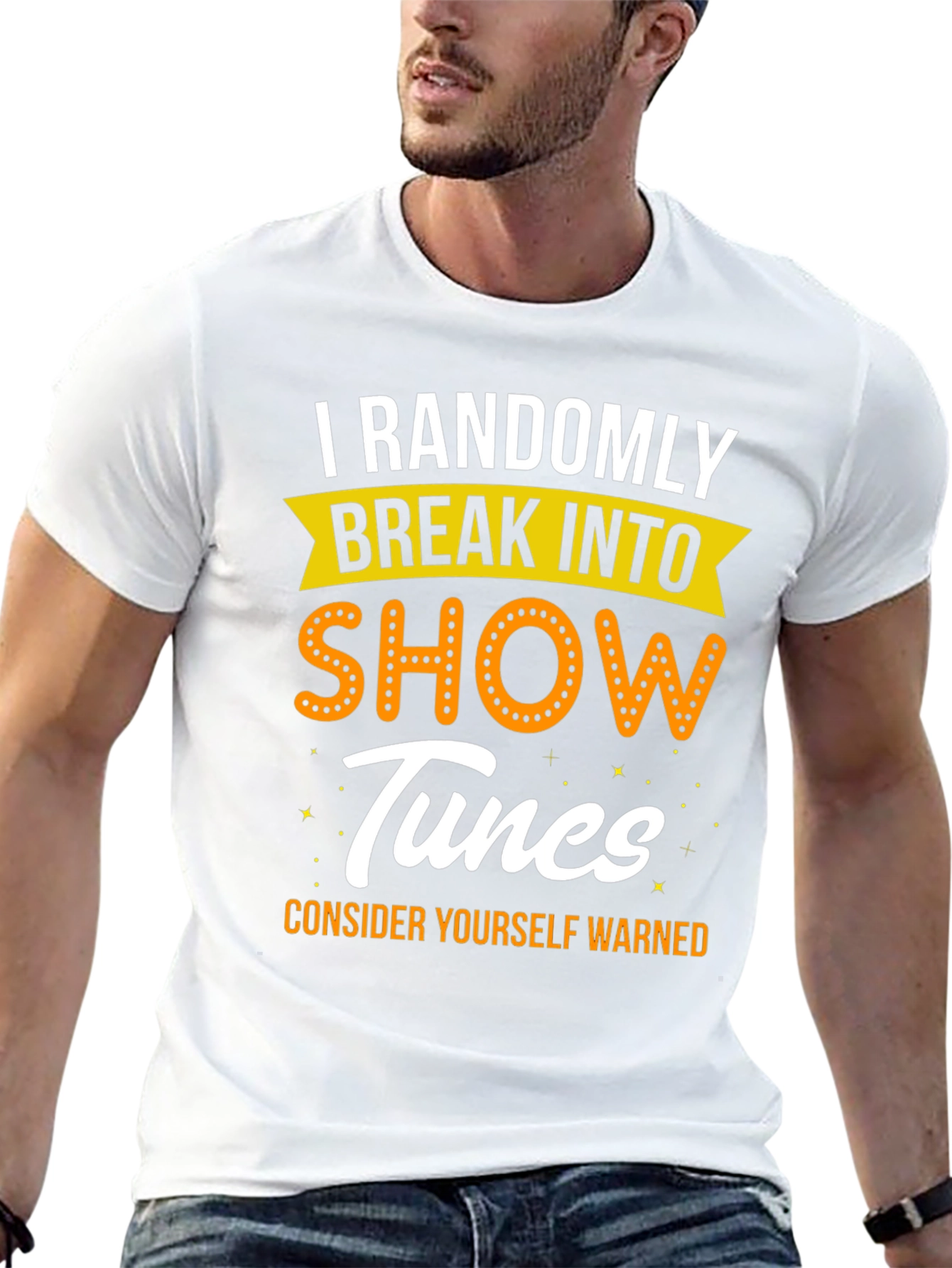 I Randomly Break Into Show Tunes Black Graphic T-Shirt