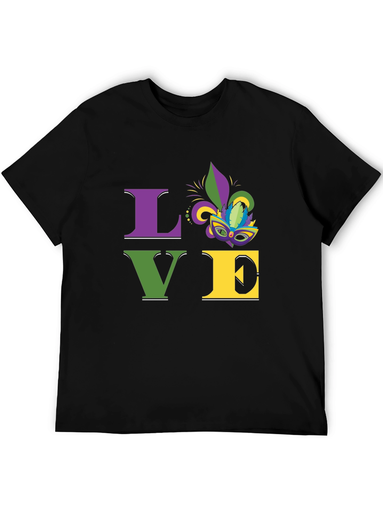 Mardi Gras LOVE T-Shirt - Purple Green Gold