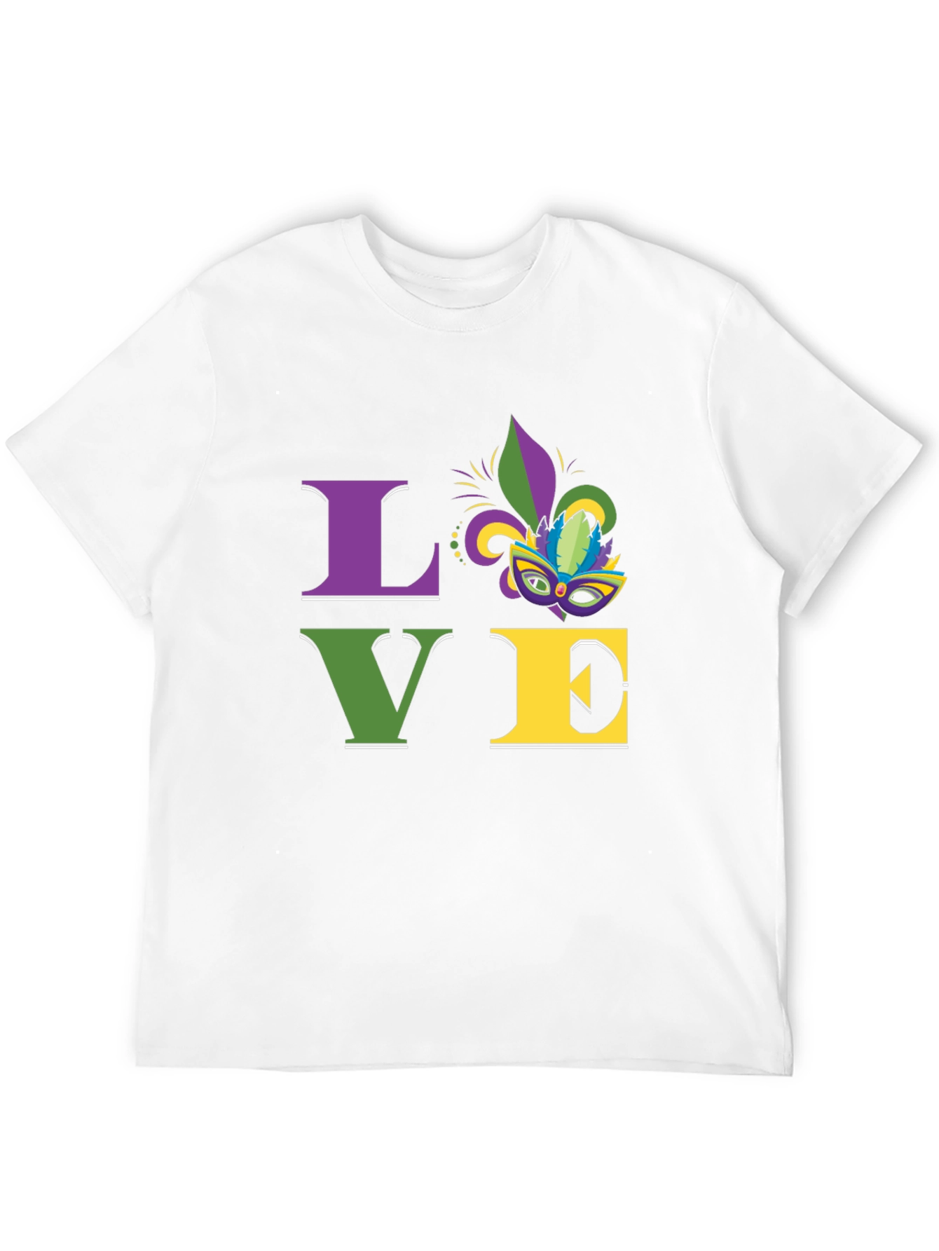 Mardi Gras LOVE T-Shirt - Purple Green Gold