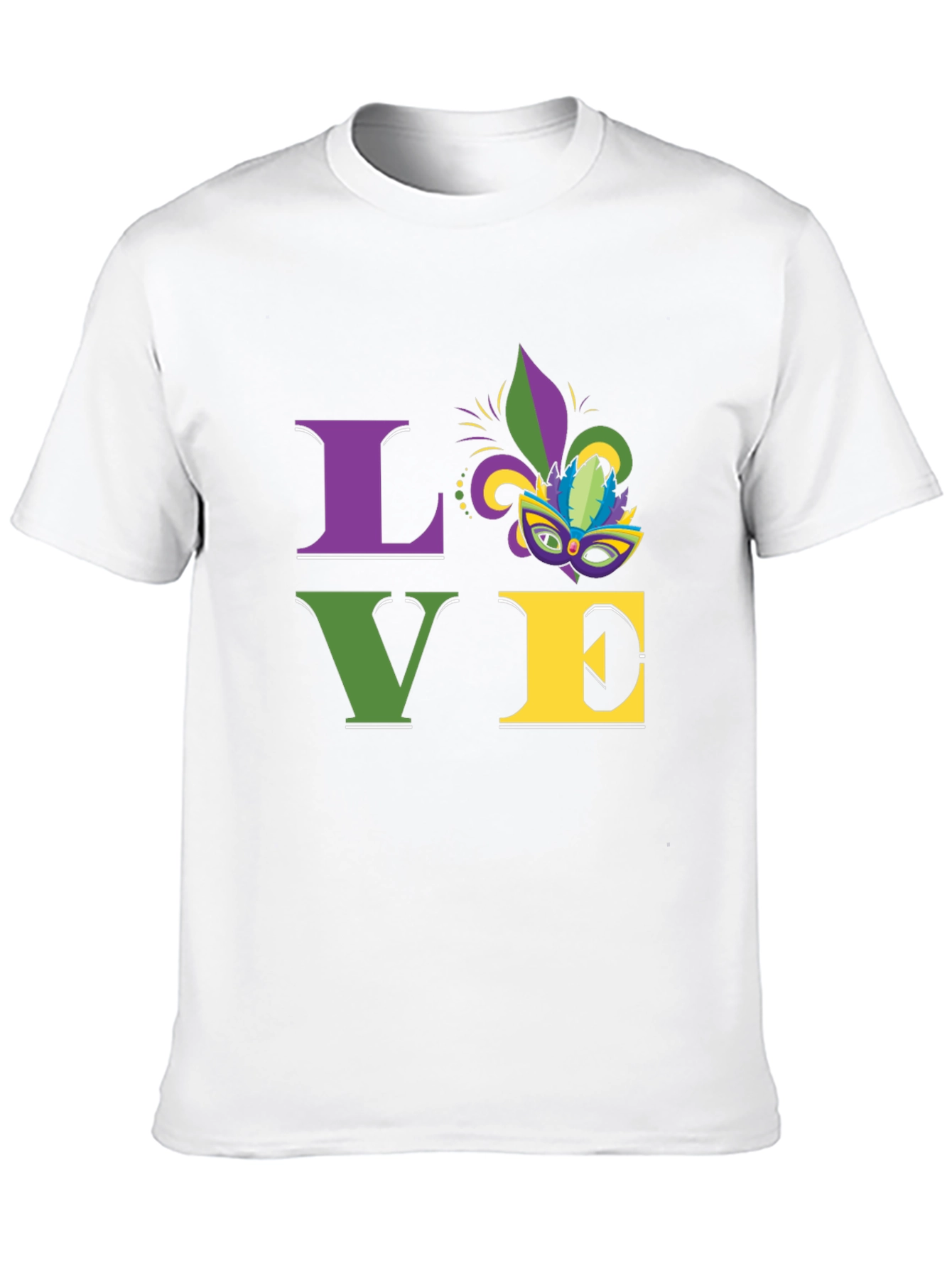 Mardi Gras LOVE T-Shirt - Purple Green Gold