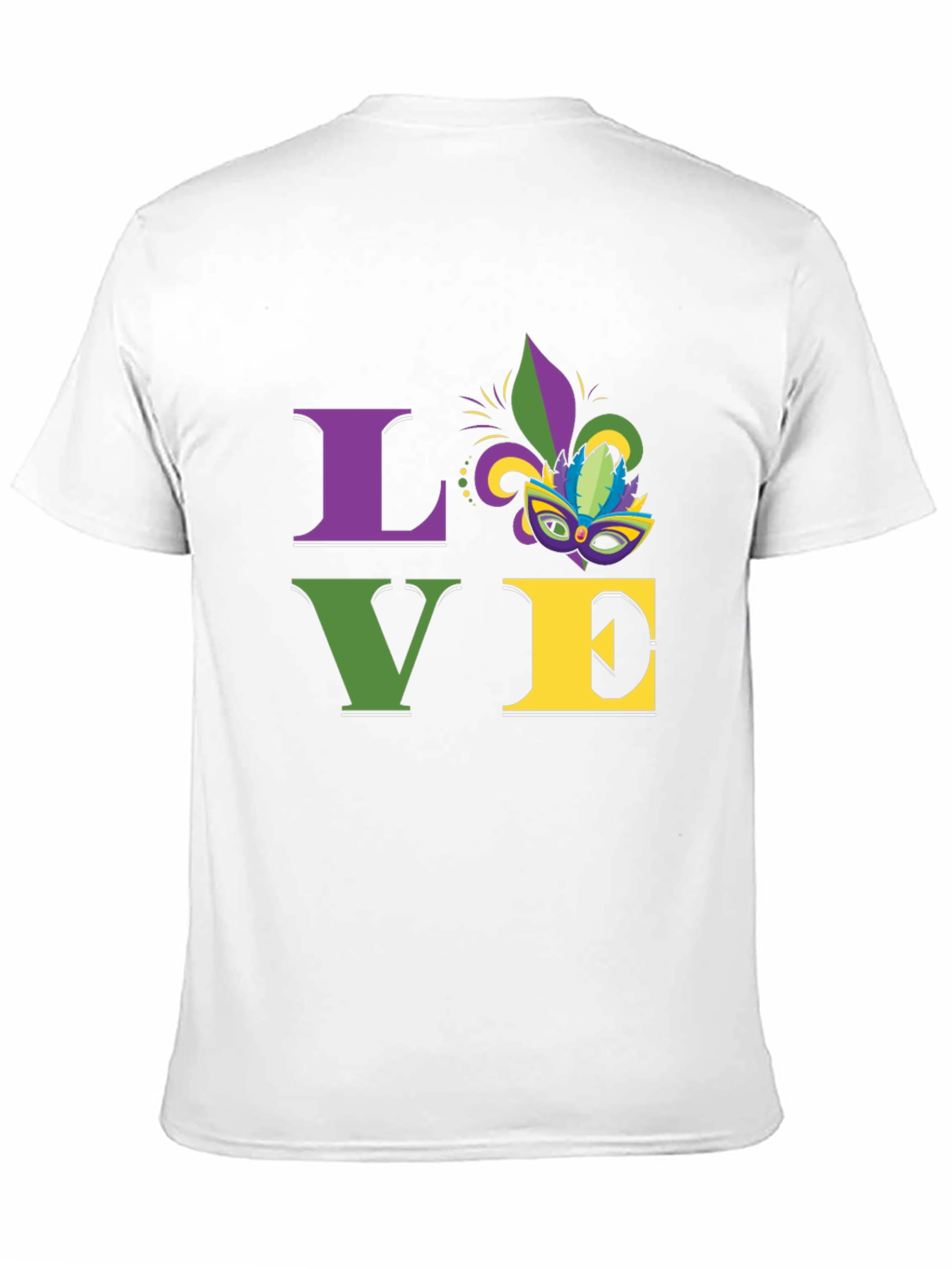 Mardi Gras LOVE T-Shirt - Purple Green Gold