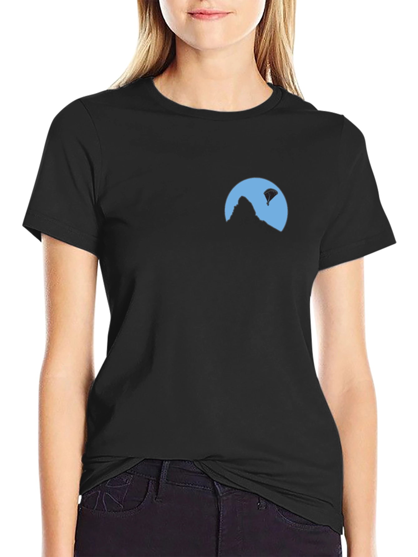 Mountain Paragliding Graphic Tee - Black