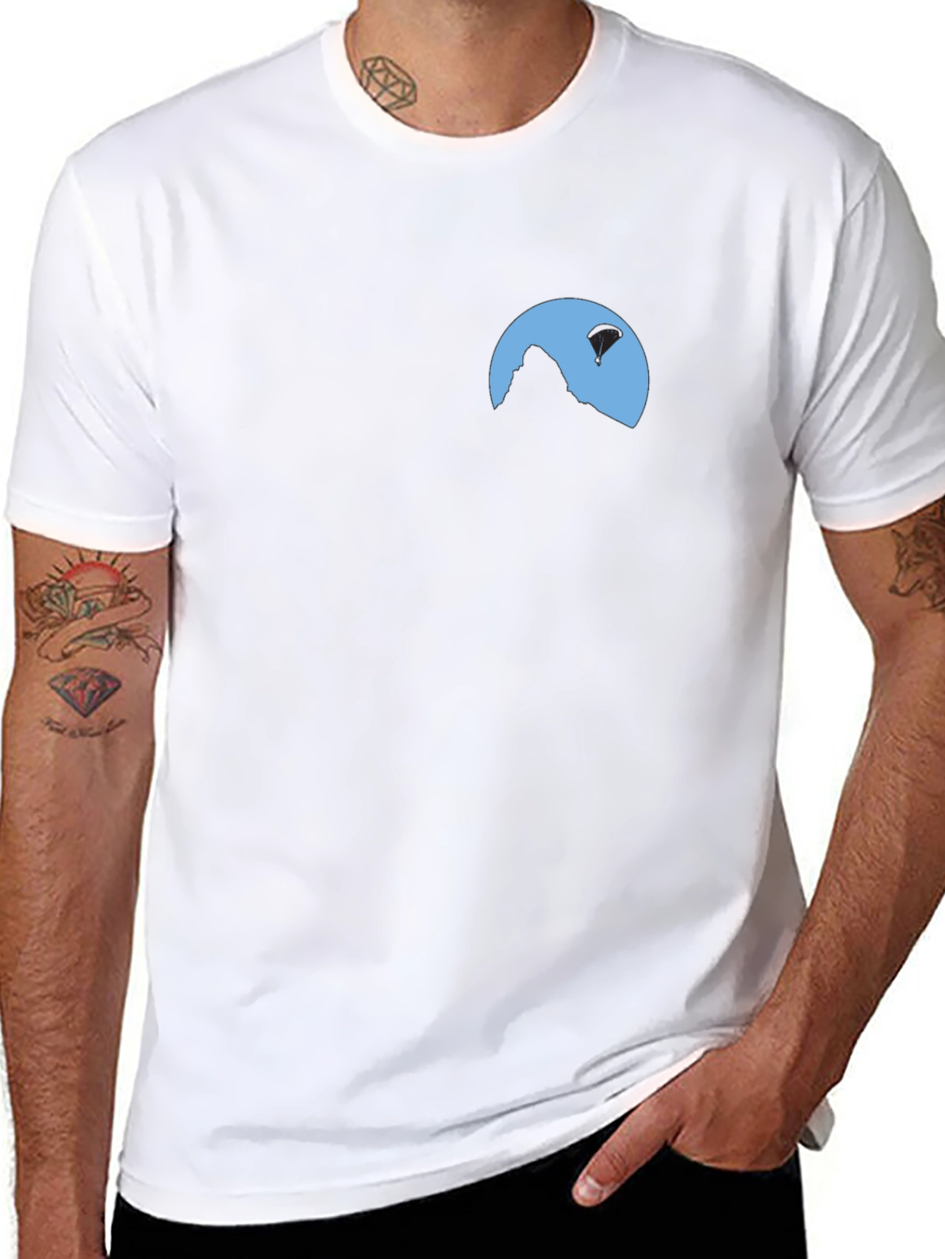 Mountain Paragliding Graphic Tee - Black