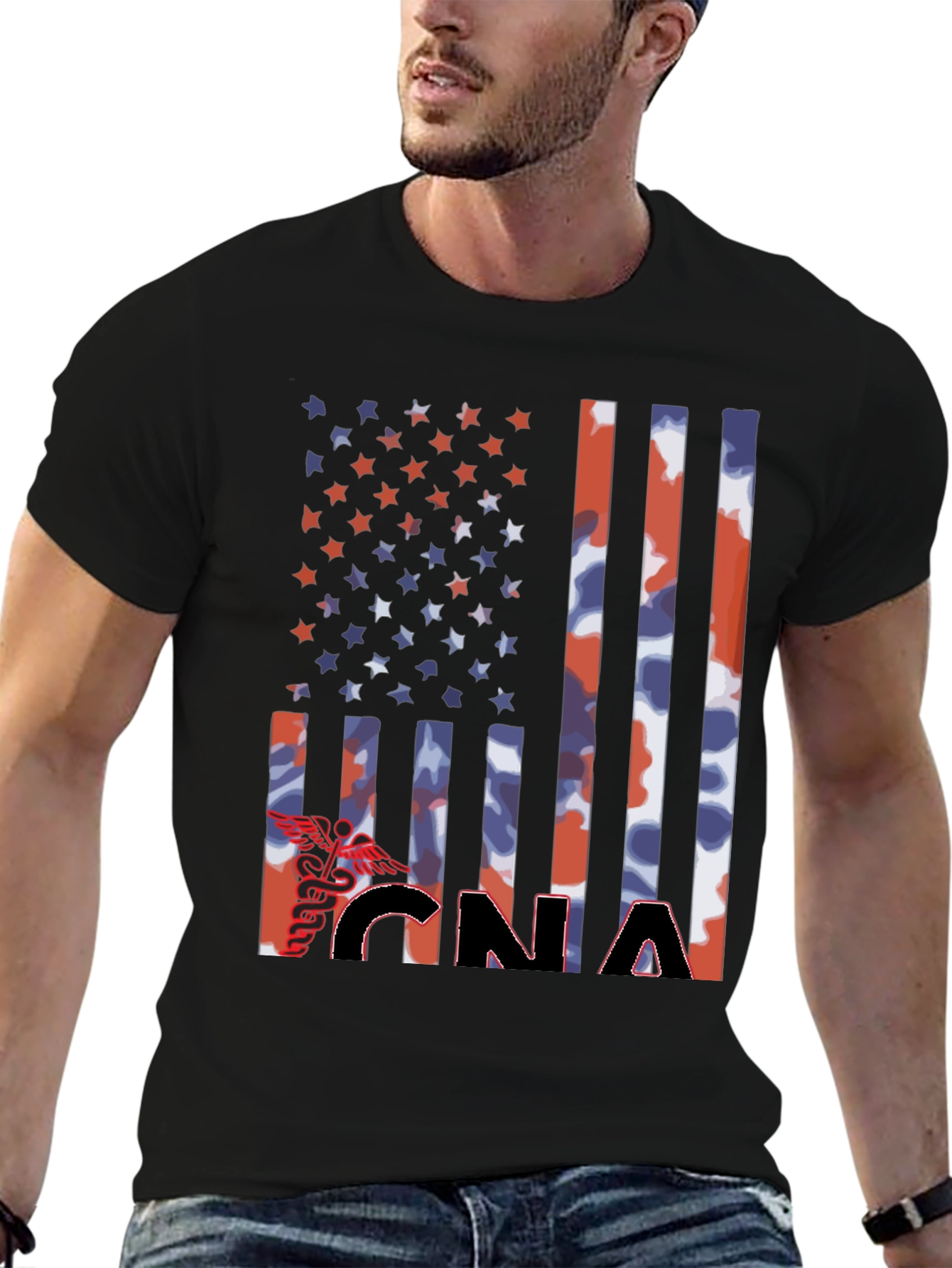 CNA Patriotic Flag Graphic T-Shirt