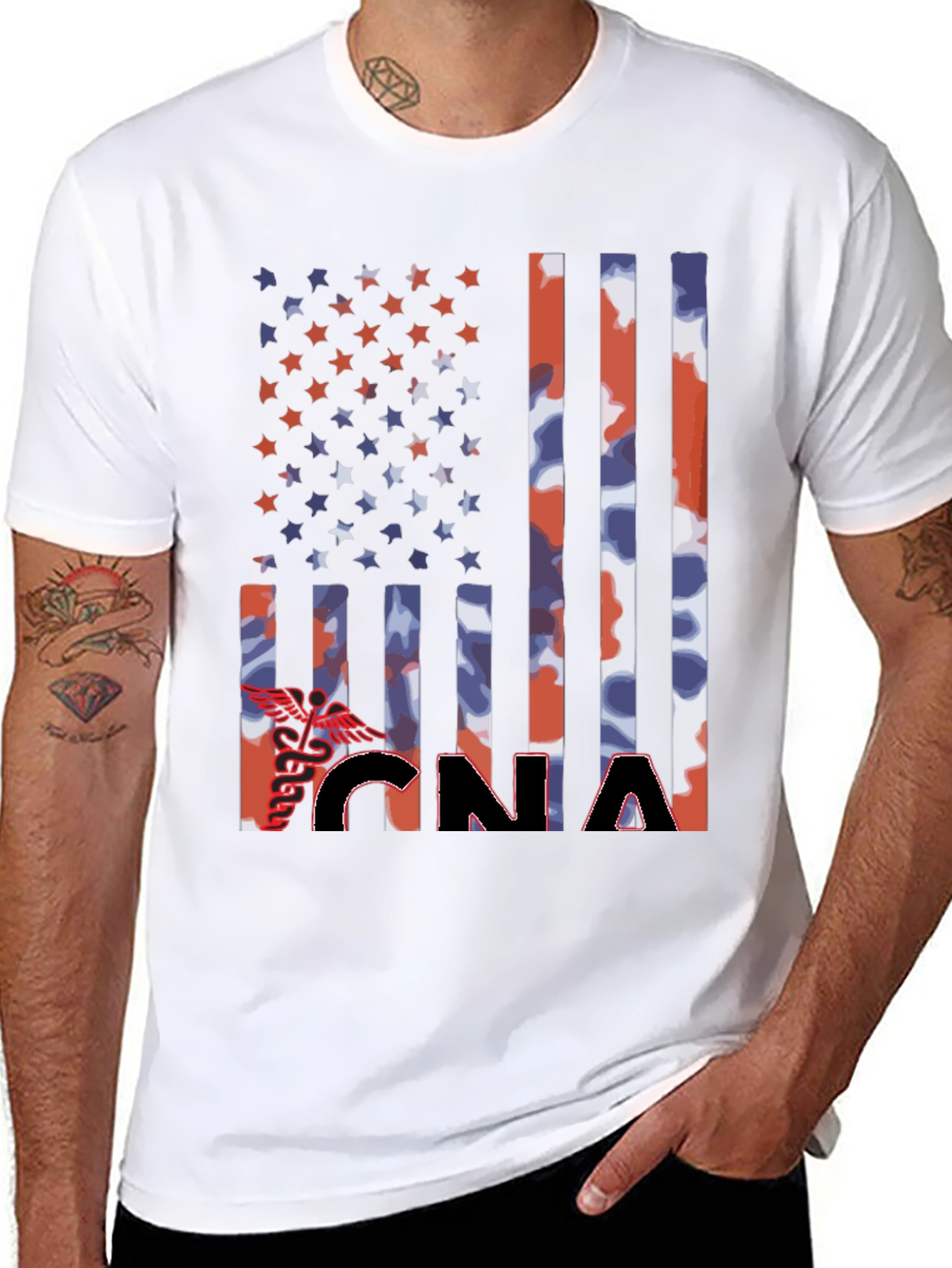 CNA Patriotic Flag Graphic T-Shirt
