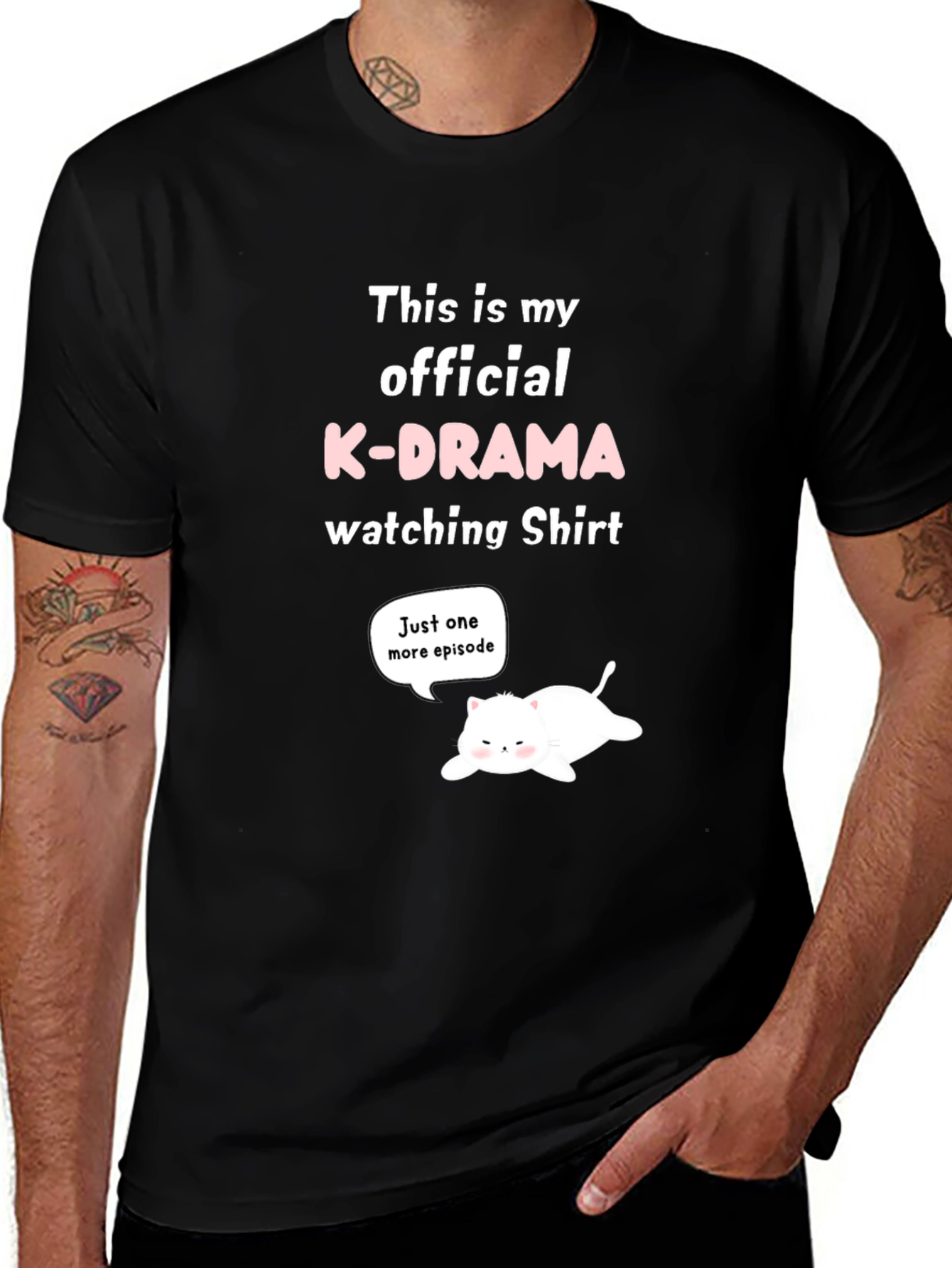 K-Drama Watching Shirt - Funny Cat Tee