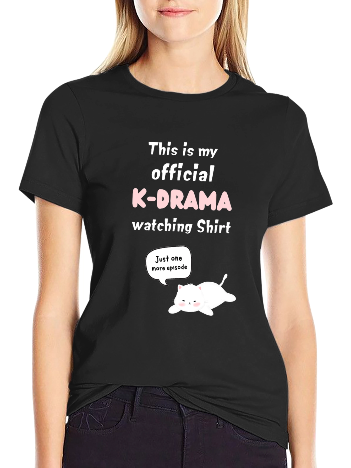 K-Drama Watching Shirt - Funny Cat Tee