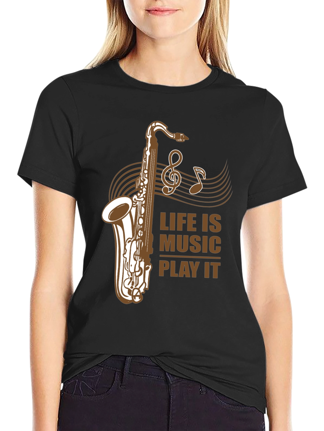 Life is Music Saxophone Graphic T-Shirt