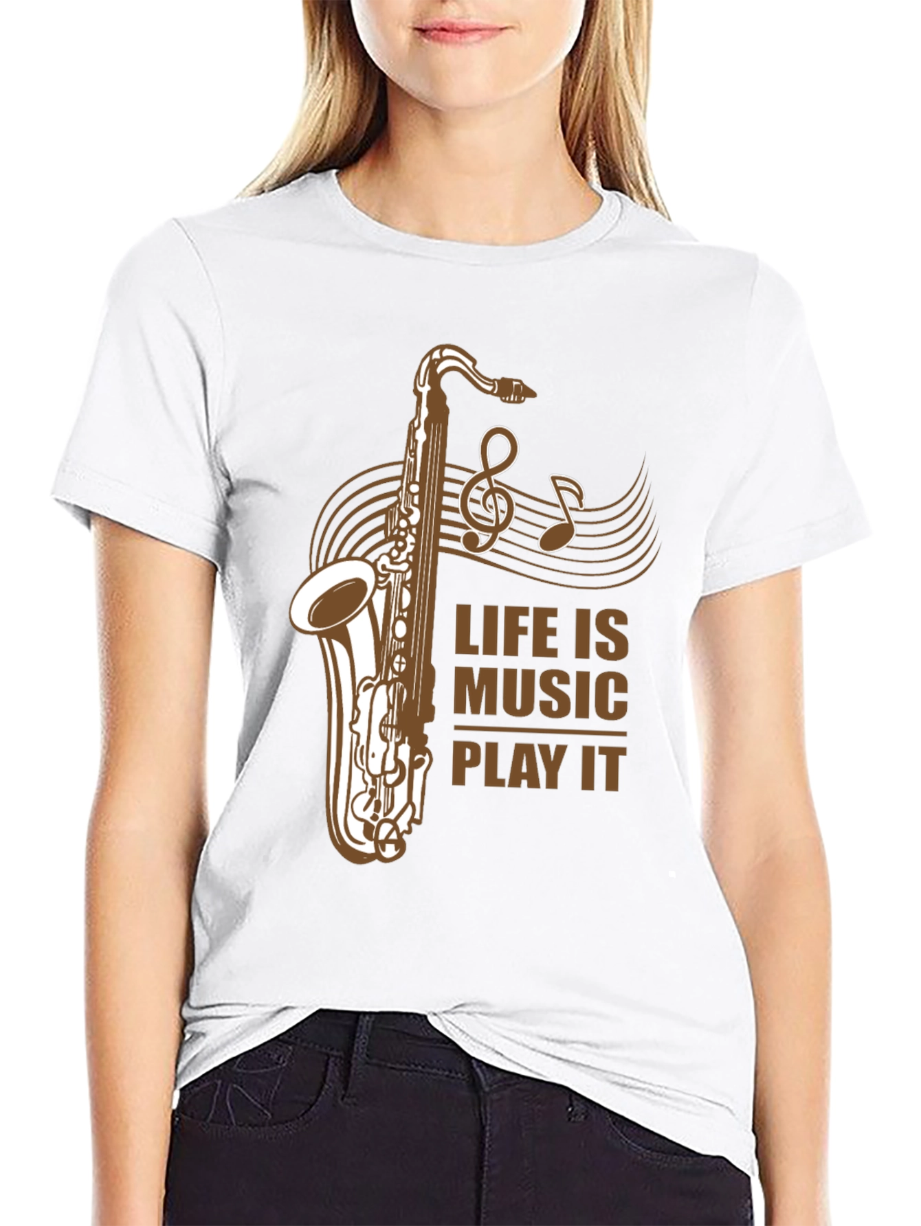 Life is Music Saxophone Graphic T-Shirt