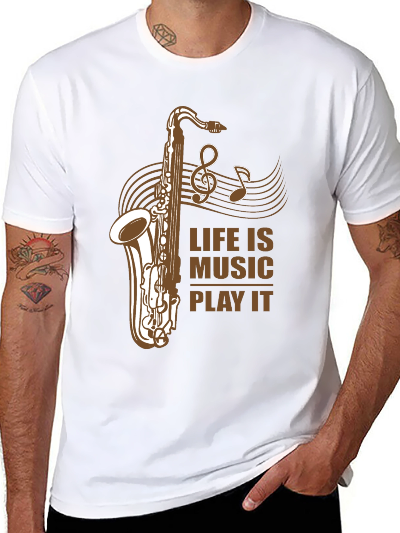Life is Music Saxophone Graphic T-Shirt