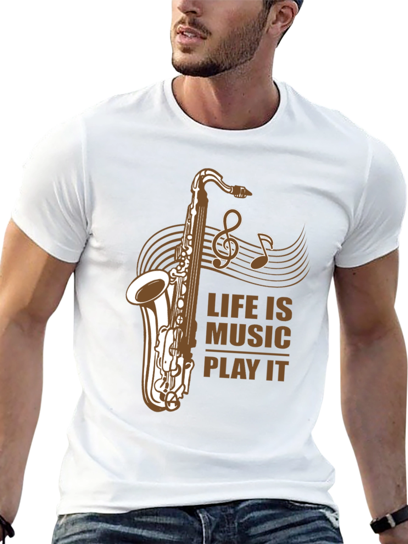 Life is Music Saxophone Graphic T-Shirt