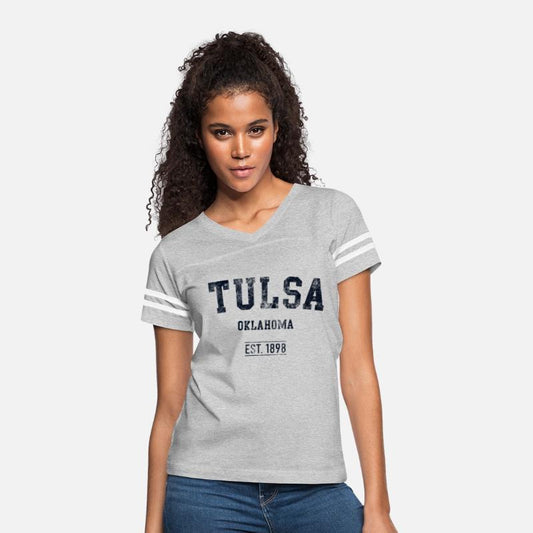 Tulsa Oklahoma Distressed Text Sport Style