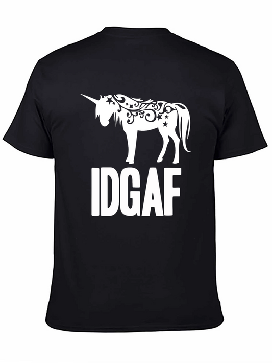 IDGAF Unicorn Black T-Shirt