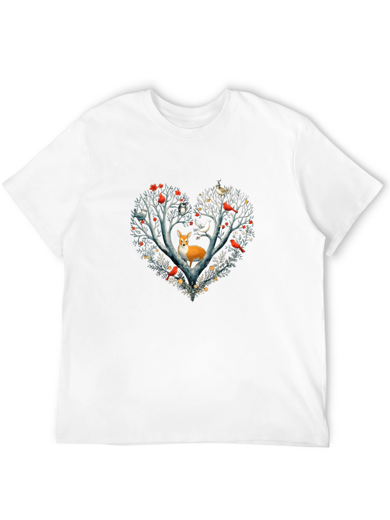 Fox & Bird Heart Tree Graphic Tee