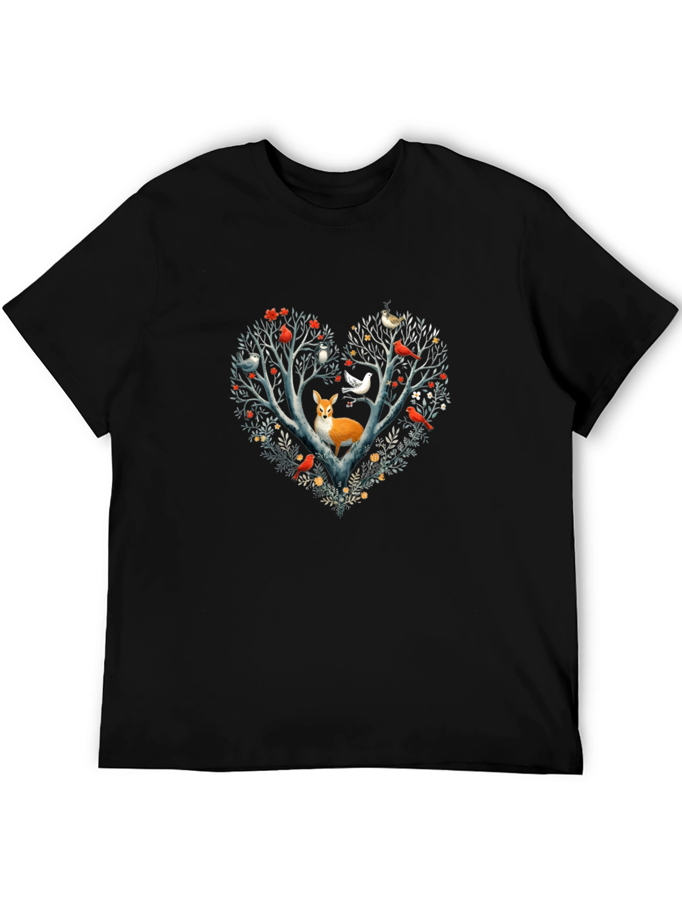 Fox & Bird Heart Tree Graphic Tee