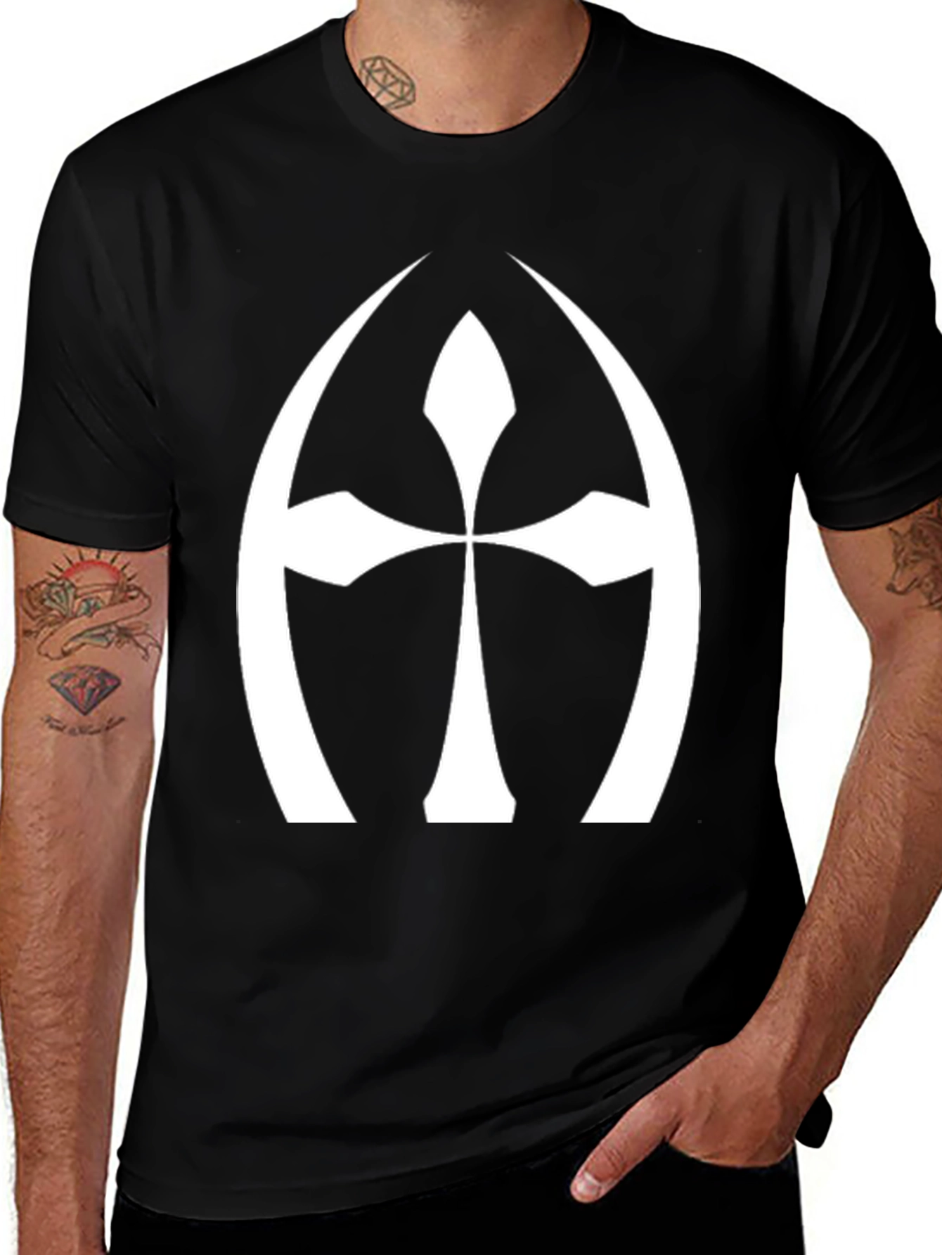 Cross Graphic Black T-Shirt