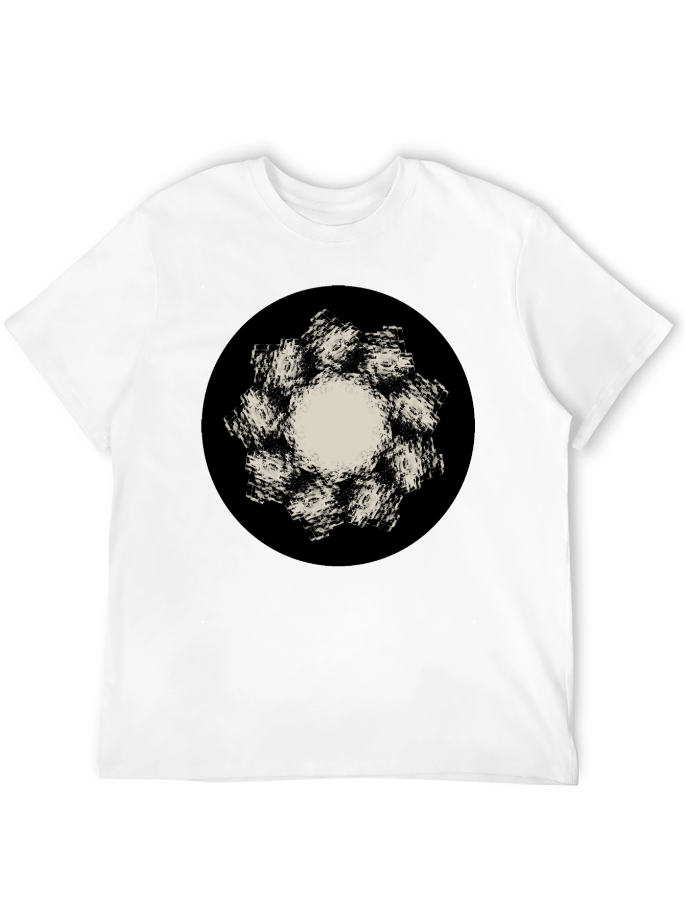 Abstract Flower Graphic Black T-Shirt