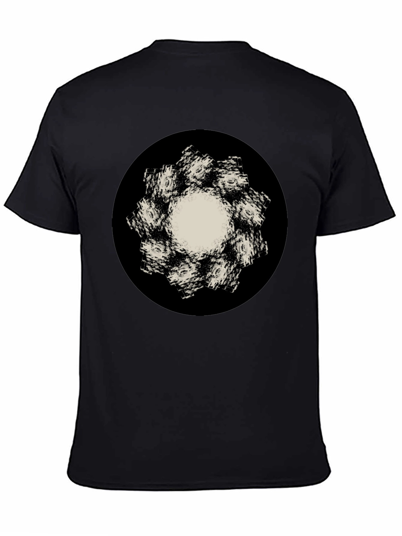 Abstract Flower Graphic Black T-Shirt