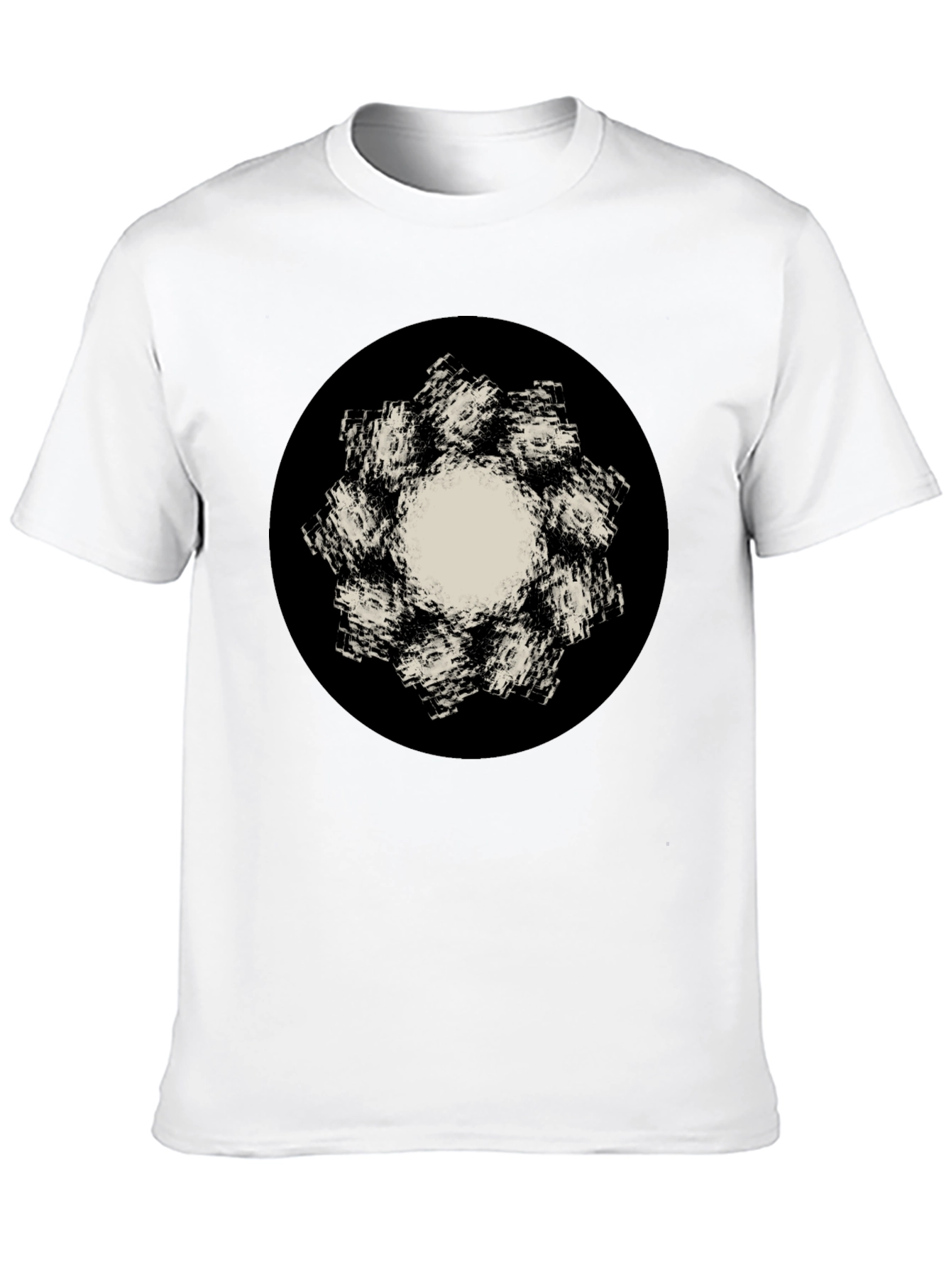 Abstract Flower Graphic Black T-Shirt