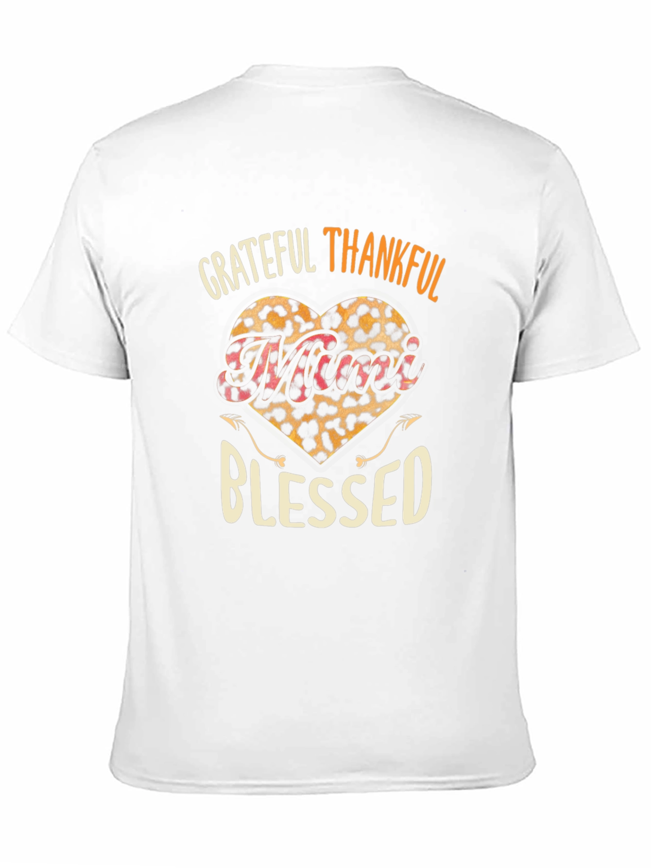 Grateful Thankful Blessed Leopard Heart T-Shirt