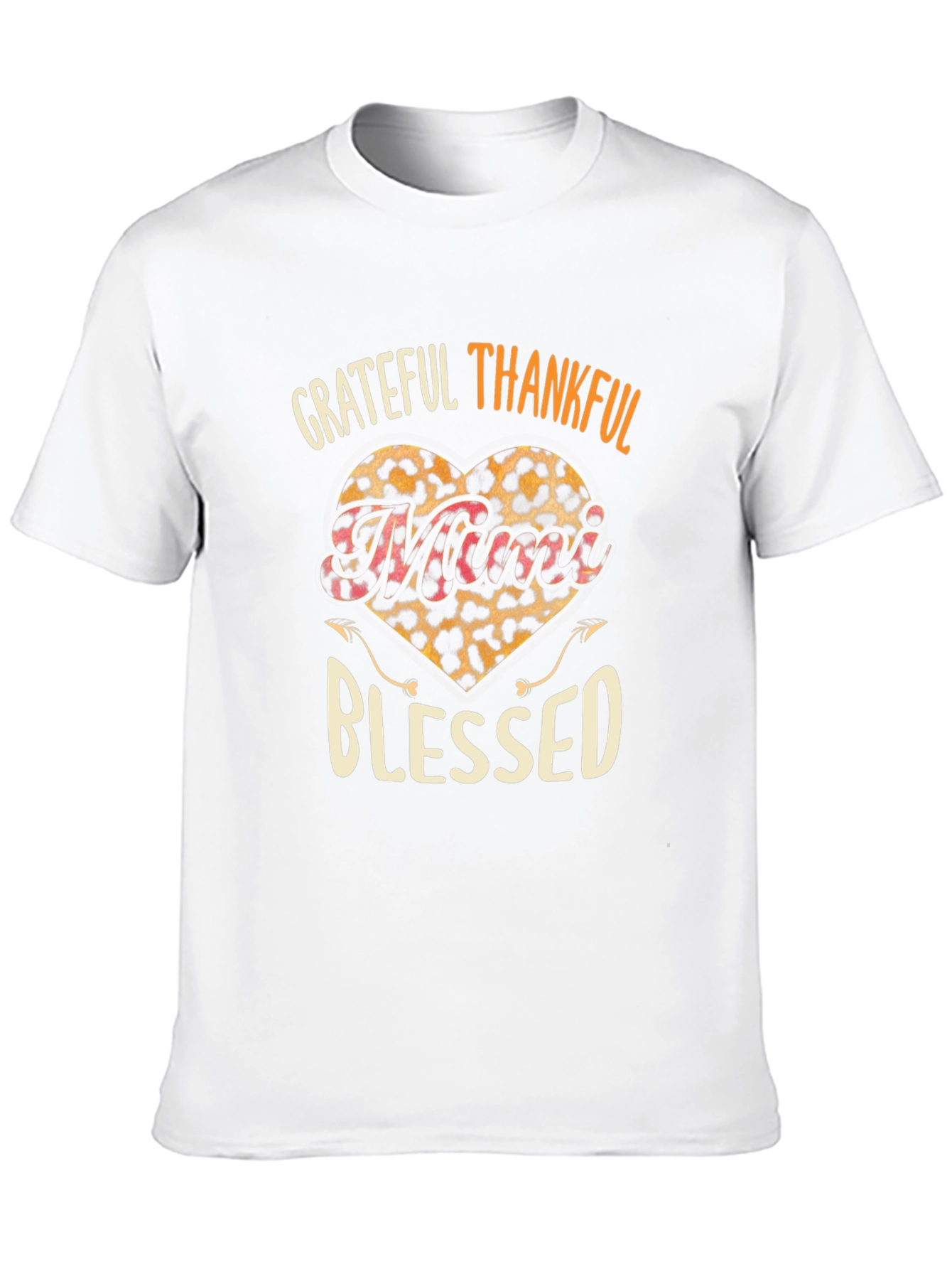 Grateful Thankful Blessed Leopard Heart T-Shirt