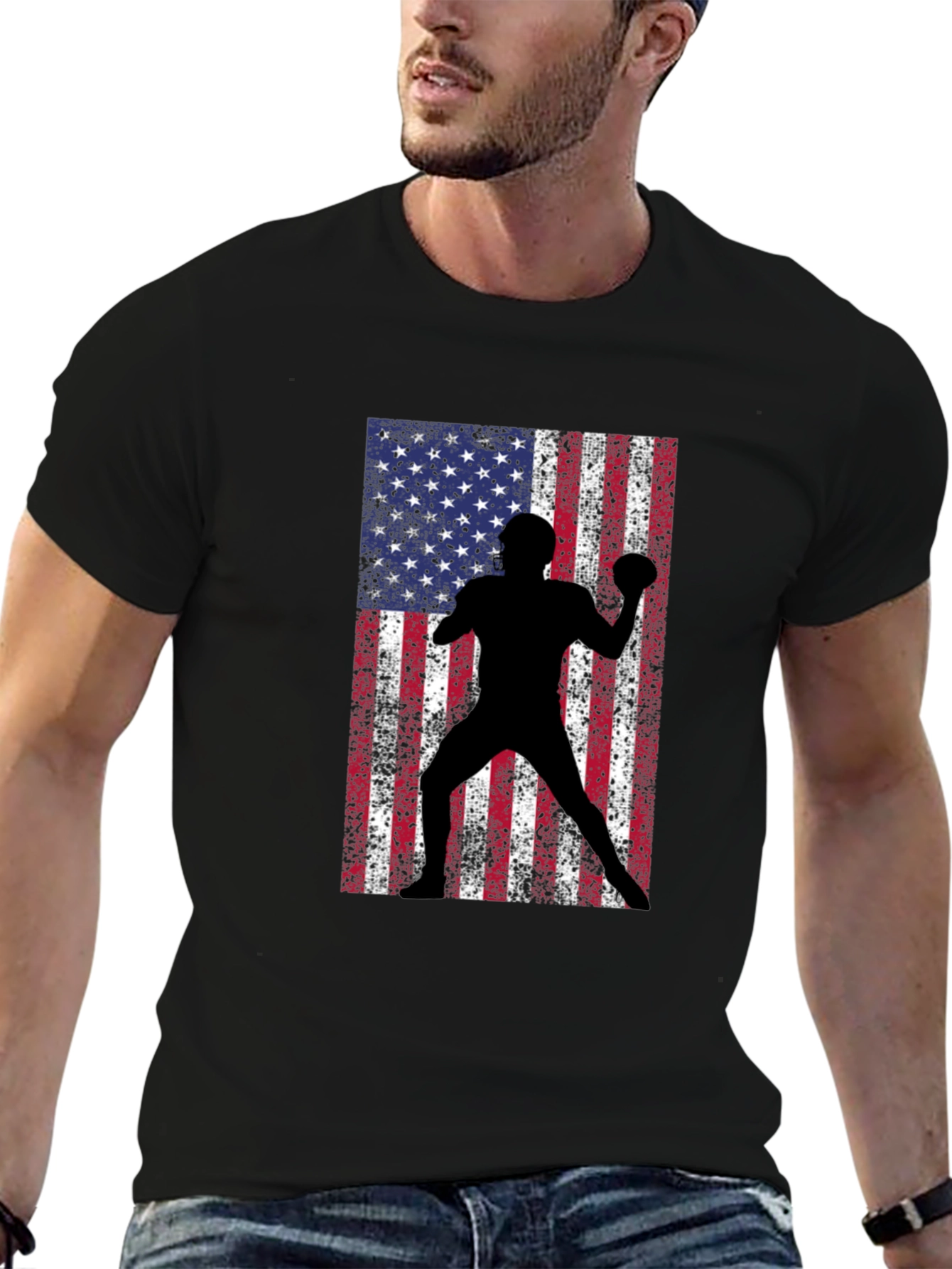 American Football Flag Graphic Tee