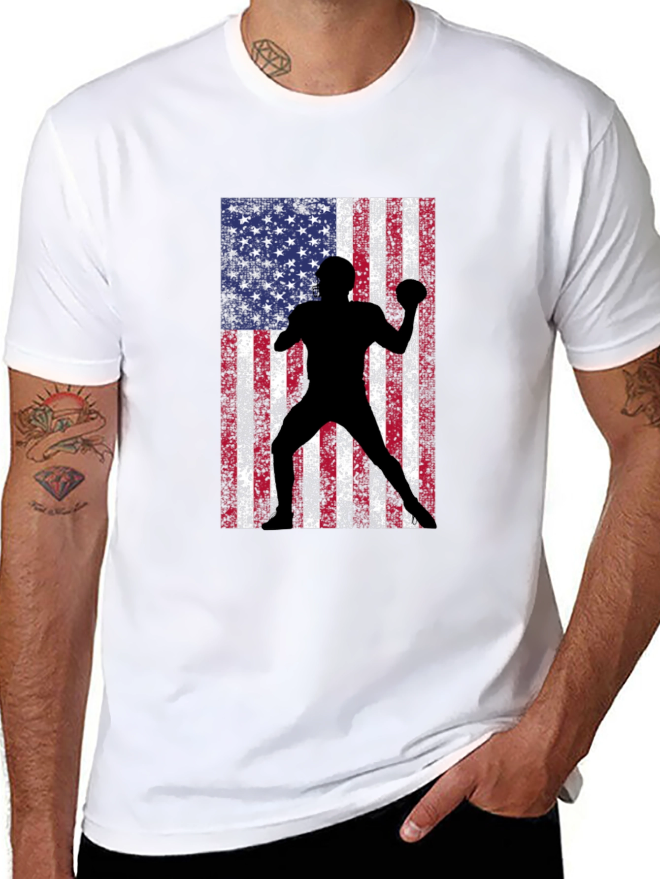 American Football Flag Graphic Tee