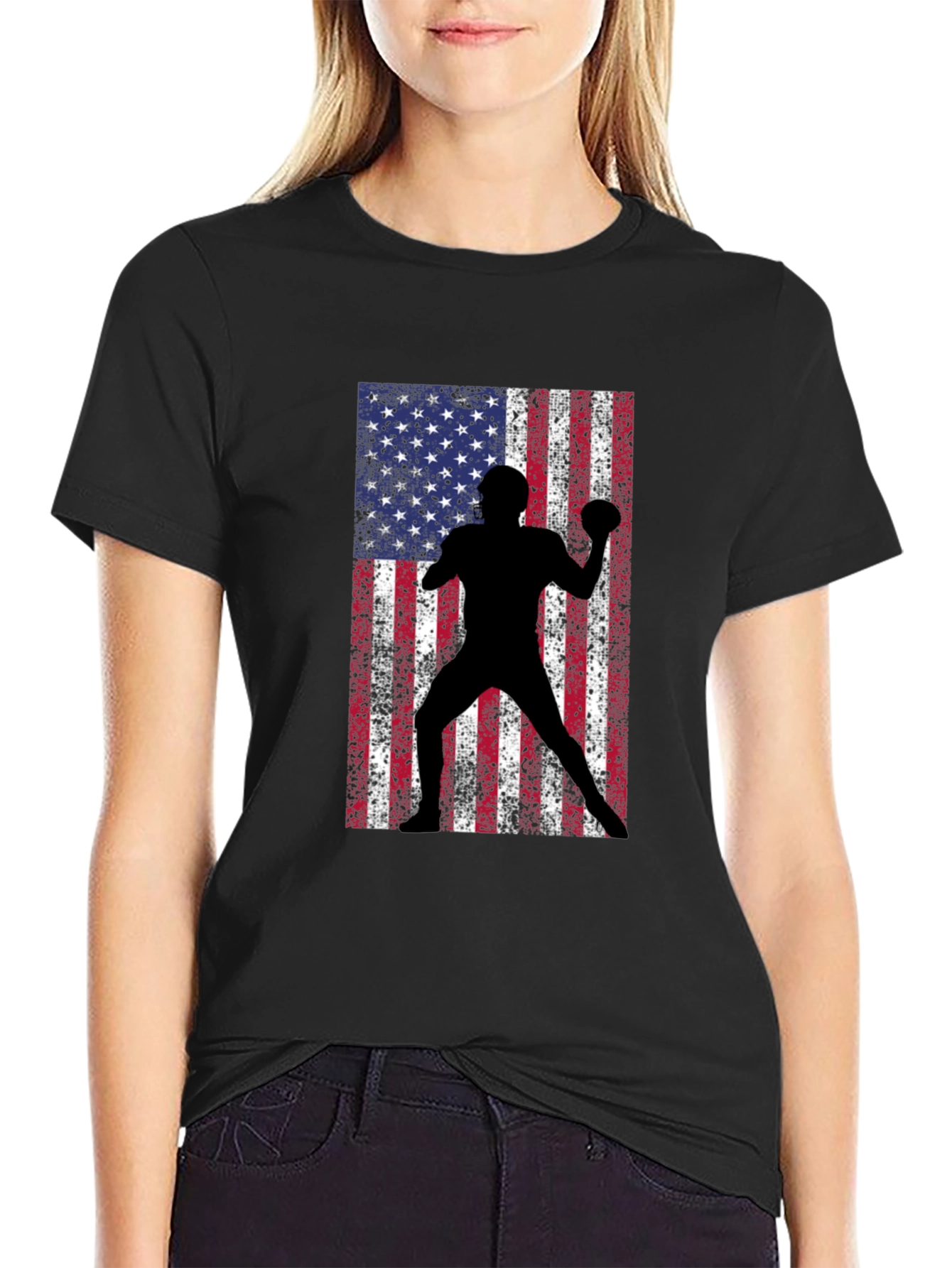 American Football Flag Graphic Tee