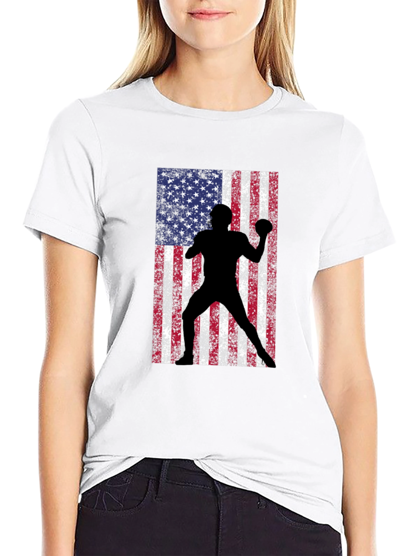 American Football Flag Graphic Tee