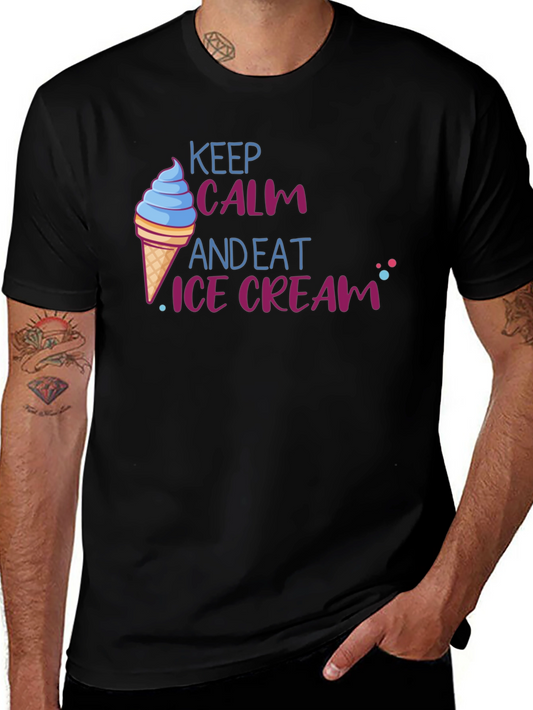 Keep Calm and Eat Ice Cream T-Shirt - Fun Novelty Tee