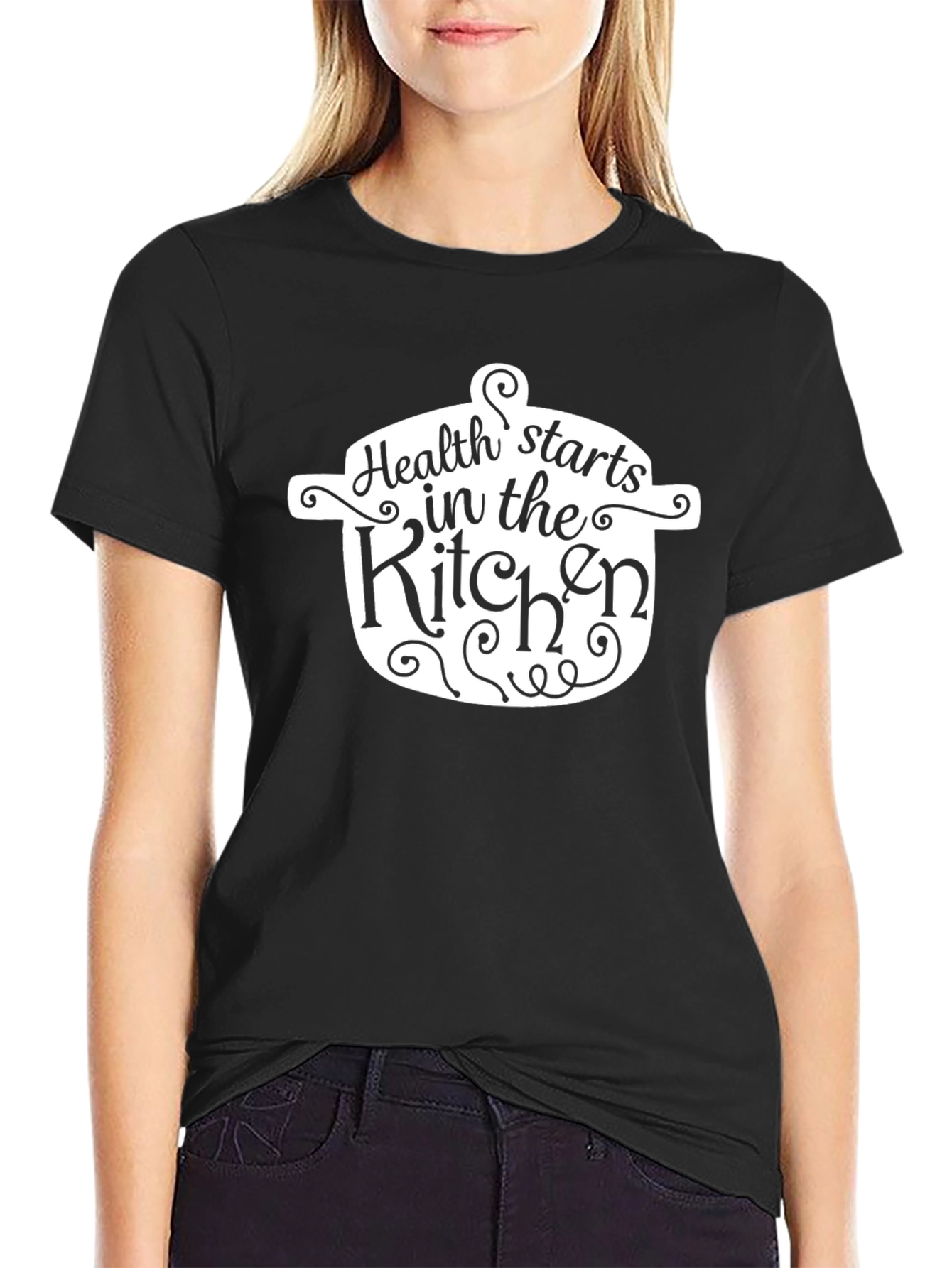 Health Starts in the Kitchen Black T-Shirt