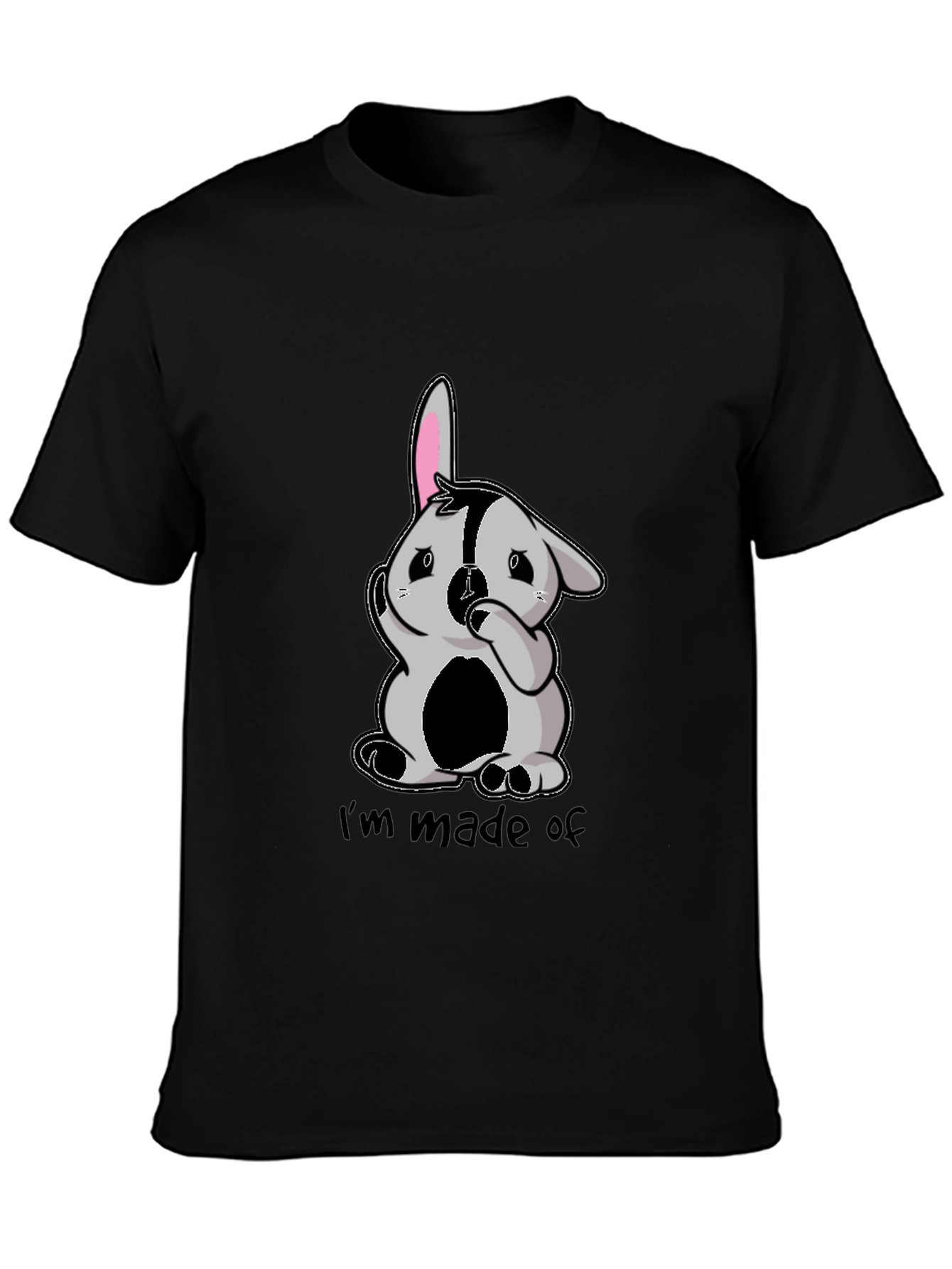Funny Im made of Bunny Black T-Shirt
