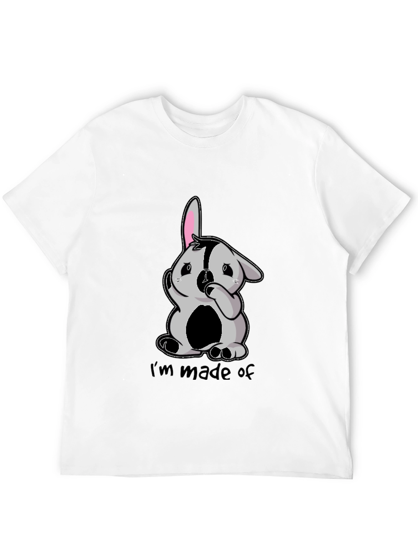 Funny Im made of Bunny Black T-Shirt