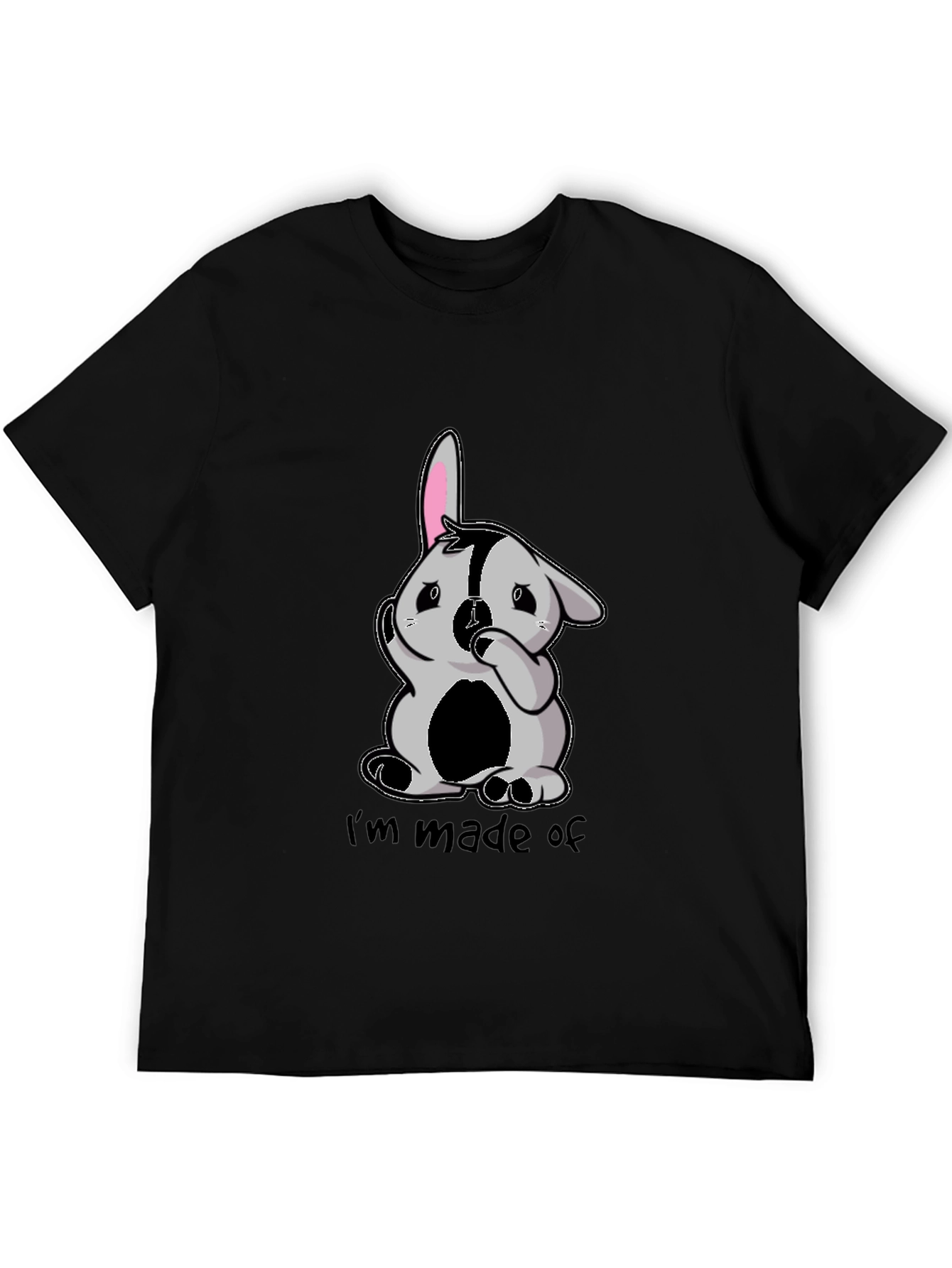 Funny Im made of Bunny Black T-Shirt