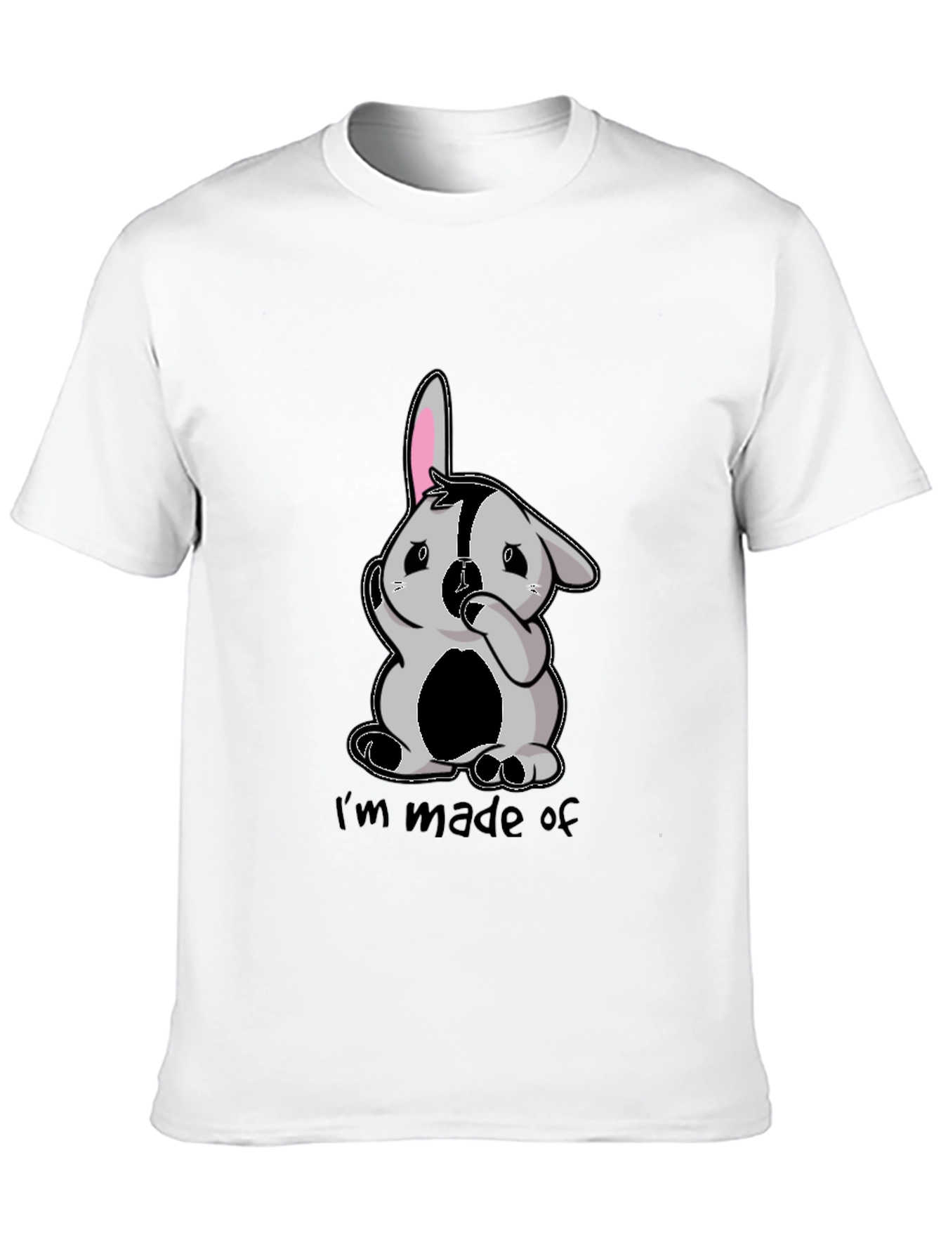 Funny Im made of Bunny Black T-Shirt