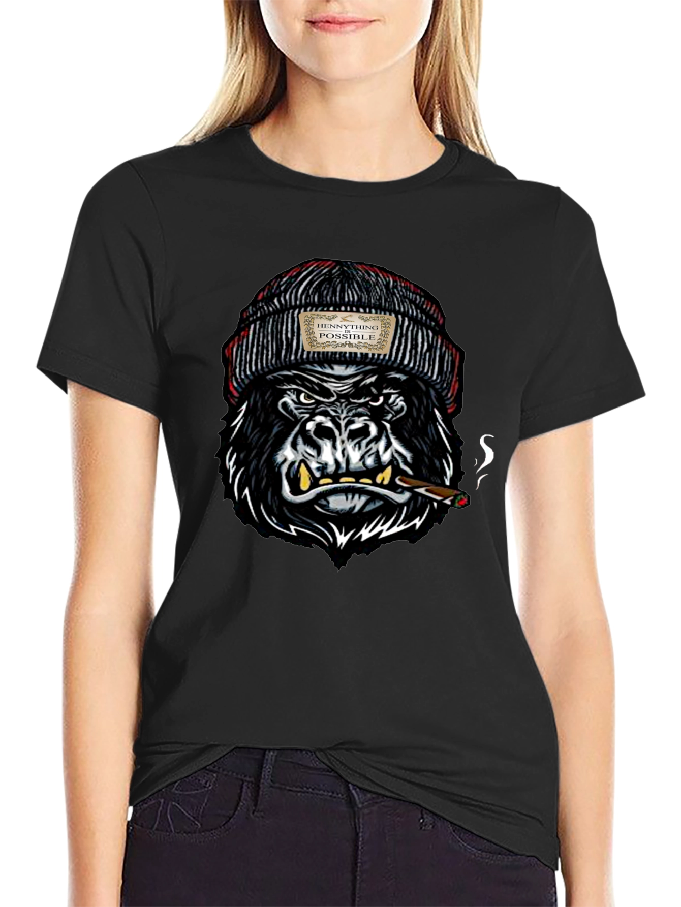Hennything Gorilla Black T-Shirt